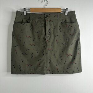 Eddie Bauer Womens Adventurer 2.0 Skort Skirt Sz 10 Olive Green Pockets Stretch